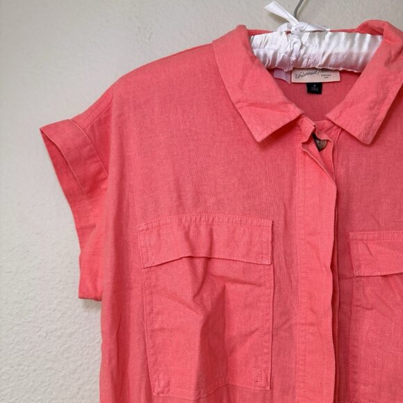 Universal Thread Short Sleeve Romper Womens Size 8 Coral Pink - Picture 4 of 9